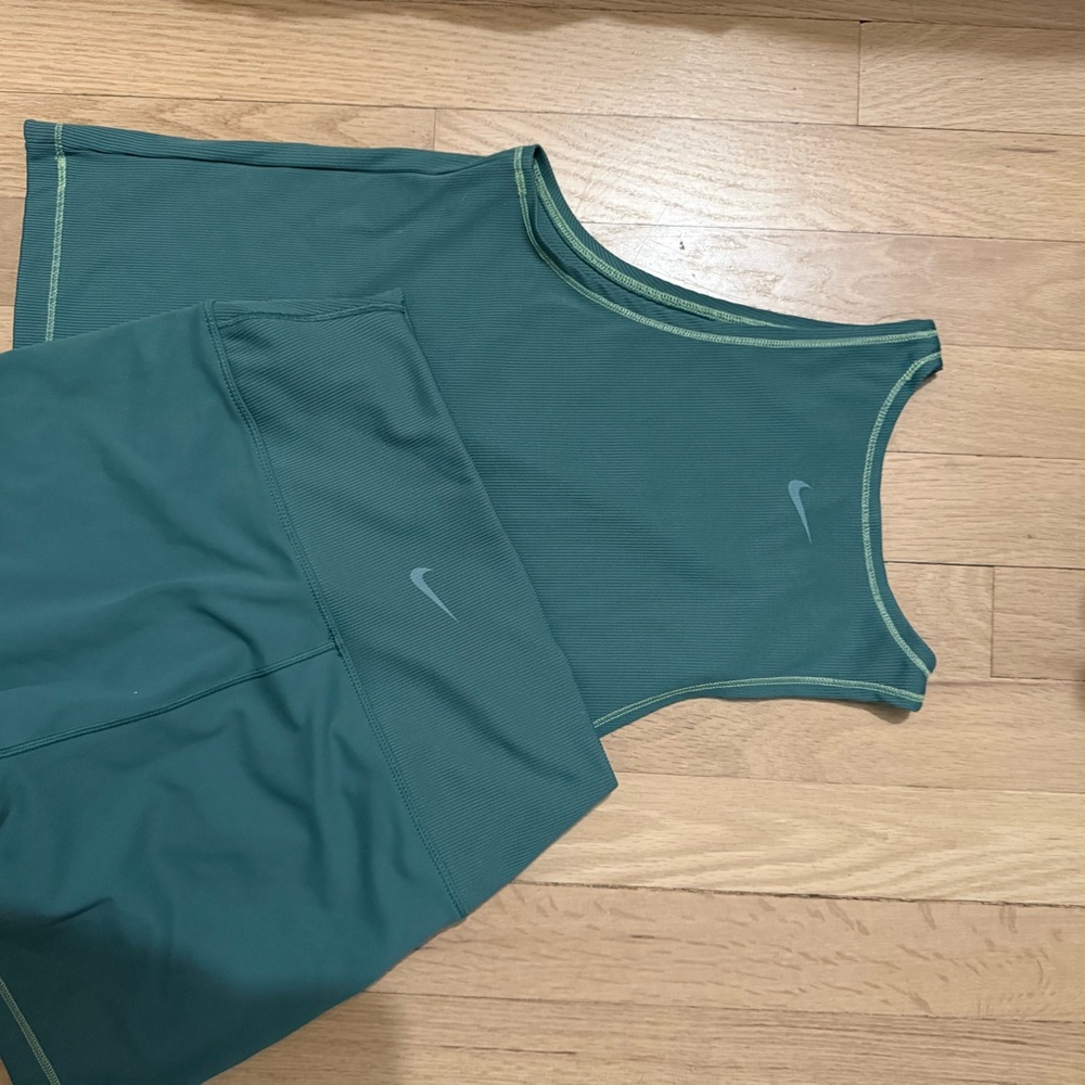 Nike Green Athletic Tank and Shorts Set